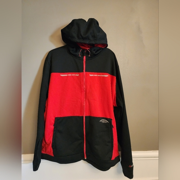 Cabela's Guidewear Men's Black and Red Hooded Jacket - Picture 1 of 14